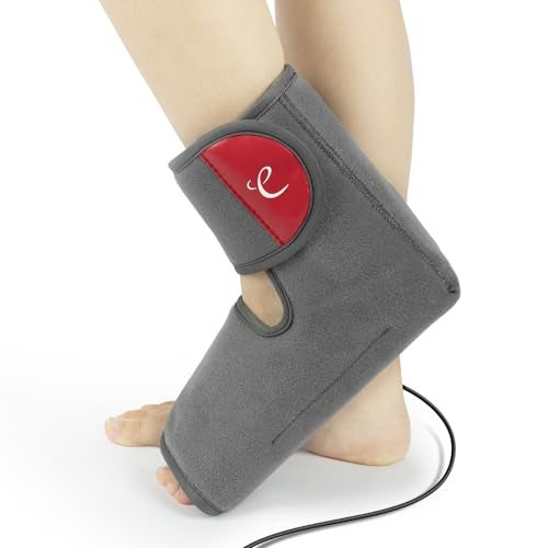 Comfytemp Foot Heating Pad for Plantar Fasciitis Foot Pain Relief Products for Achilles Tendonitis Sprained Ankle Heel Spur Heated Ankle Wrap Warmer with 3 Heat and Time Sets